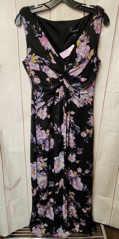 Connected Women's Size 6 Black Floral Dress