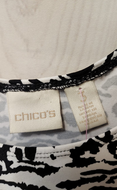 Chico's Women's Size 3 = US XL White & Black Sleeveless Top