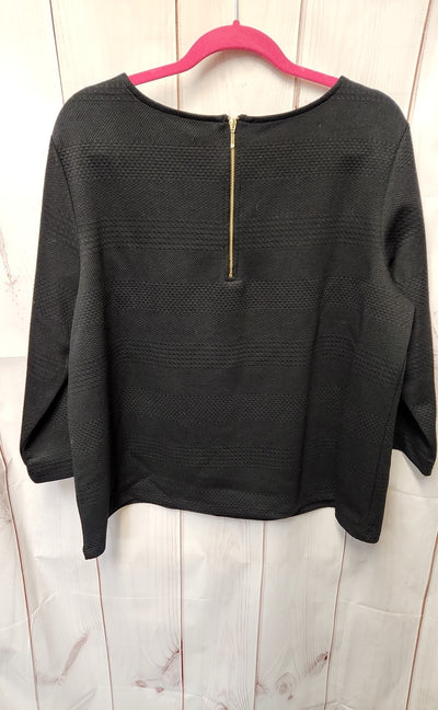 Chico's Women's Size 3 = US XL Black 3/4 Sleeve Top