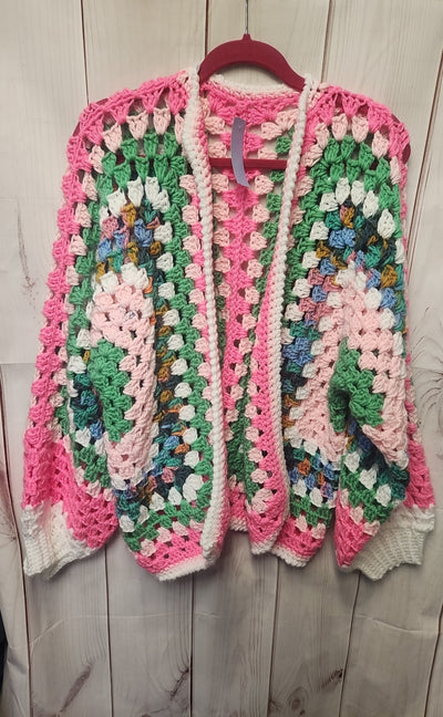 Handmade Women's Size L/XL Pink Cardigan