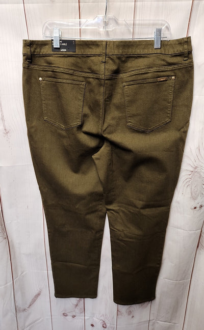 NWT Chico's Women's Size 3 = US 16 Olive Green Pants Girlfriend Ankle
