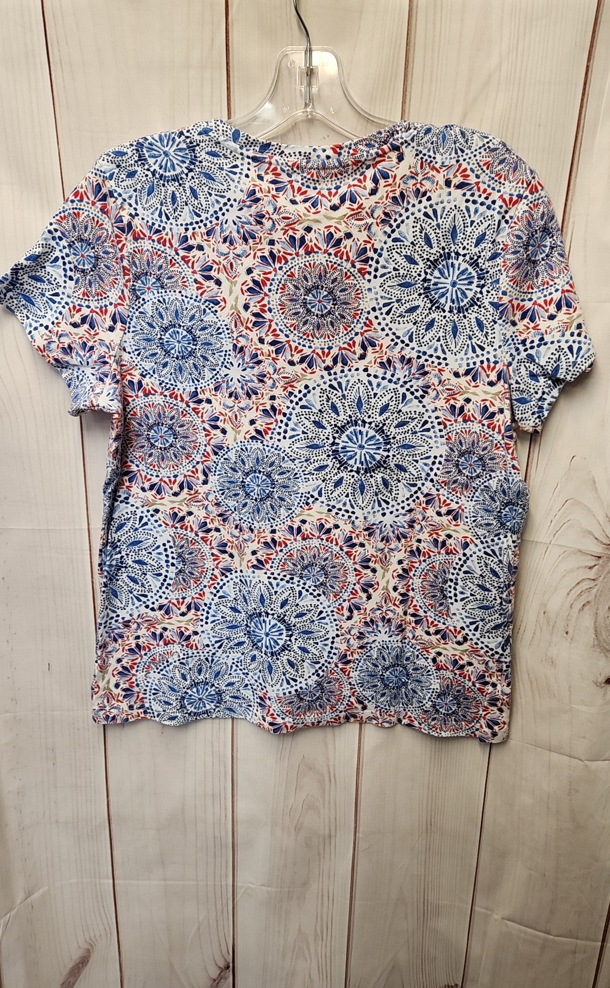 Croft & Barrow Women's Size L Red & Blue Short Sleeve Top