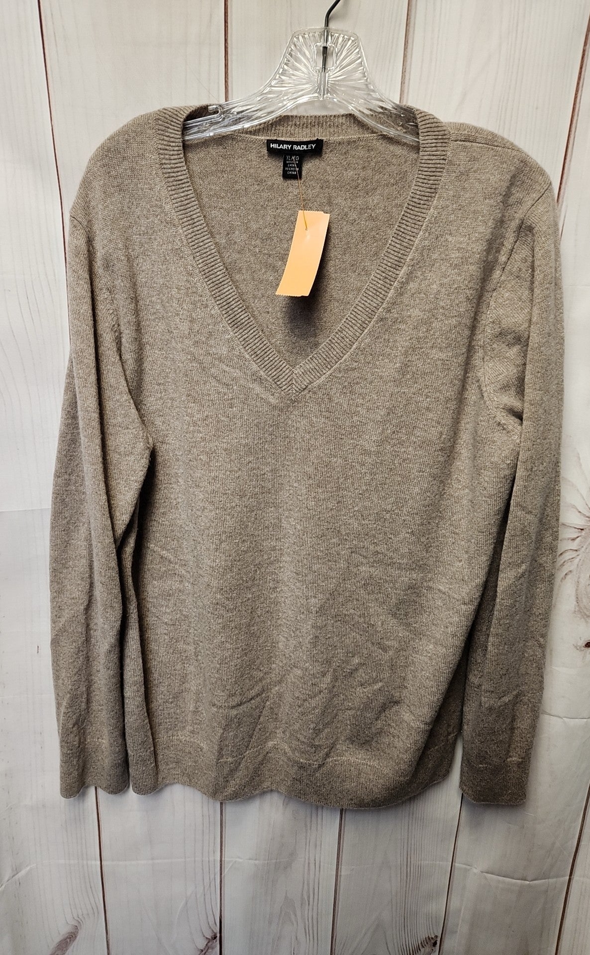 Hilary Radley Women's Size XL Brown Cashmere Sweater