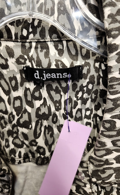 D Jeans Women's Size L Gray Animal Print Jacket
