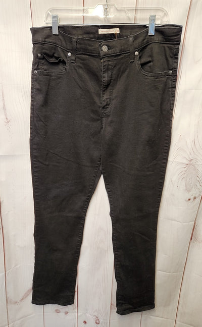 Levis Women's Size 34 (18/1X) Black Jeans 724 High Rise Straight