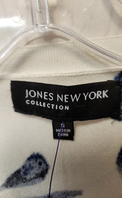 Jones New York Women's Size S White Floral Cardigan