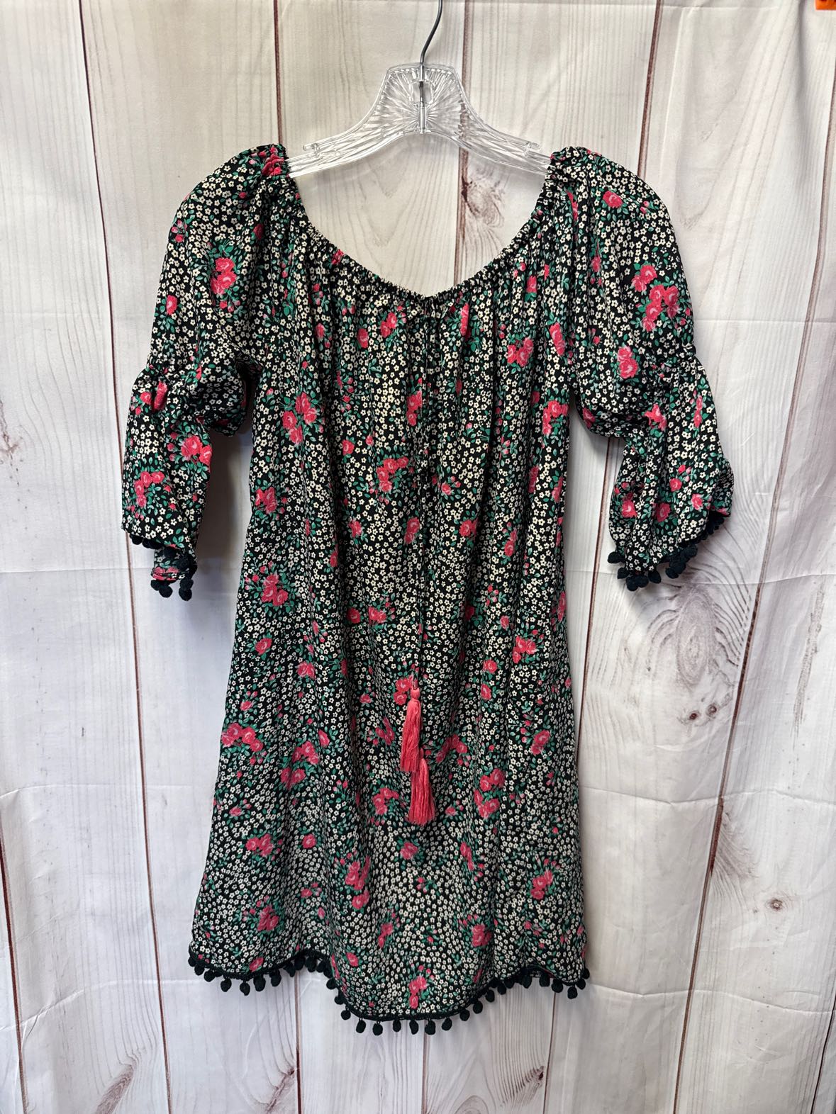 America & Beyond Women's Size S Black Floral Dress