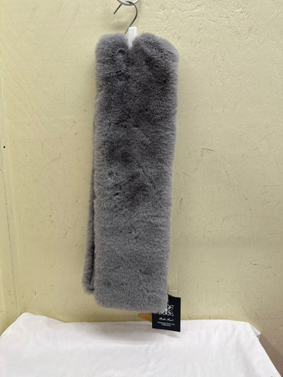 NWT Belle Fare Faux Fur & Cashmere Blend Gray Winter Scarf