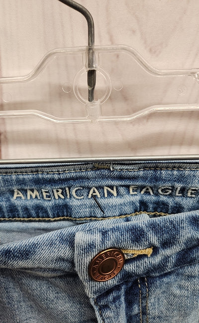 American Eagle Women's Size 8 Curvy Hi-Rise Shortie Blue Shorts