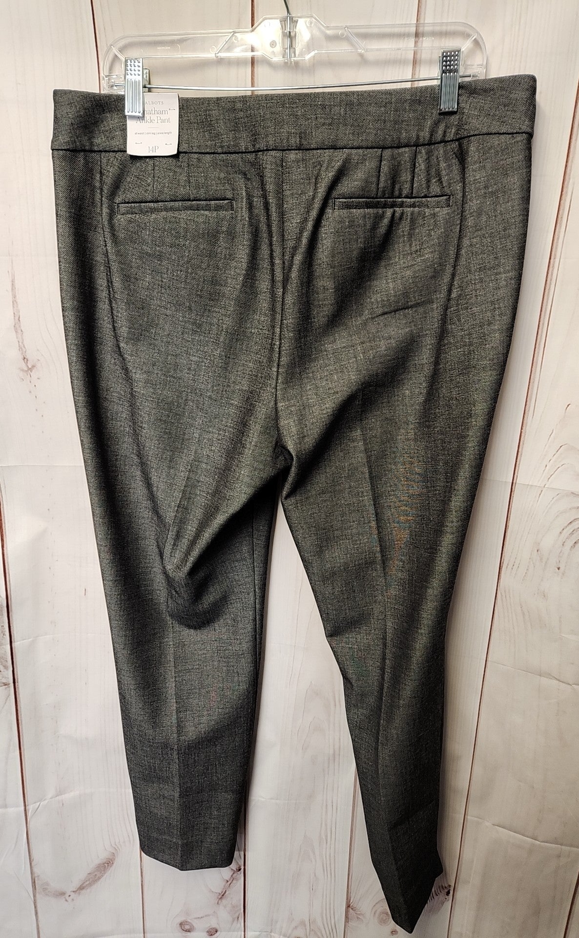 NWT Talbots Women's Size 14 Petite Gray Pants Chatham Ankle Pant