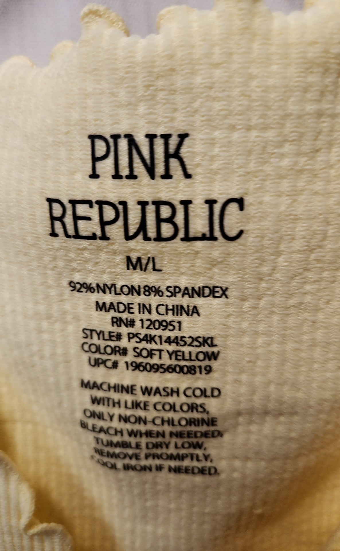 Pink Republic Women's Size M/L Yellow Short Sleeve Top