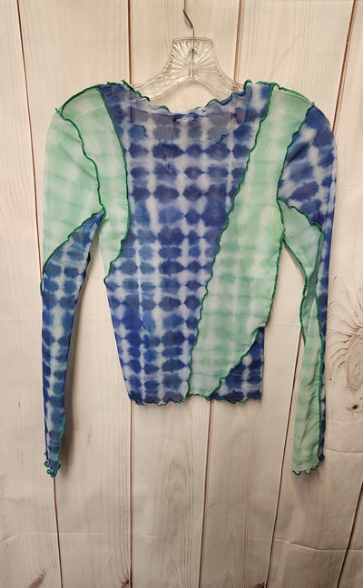 Zara Women's Size S Blue & Green Long Sleeve Top