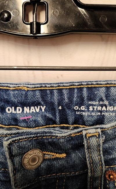 Old Navy Women's Size 27 (3-4) Blue Jeans High Rise O.G. Straight