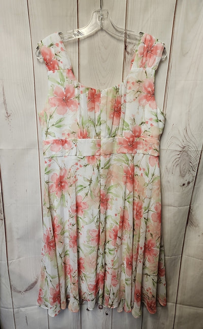 Roz & Ali Women's Size 14 Pink & Green Floral Dress
