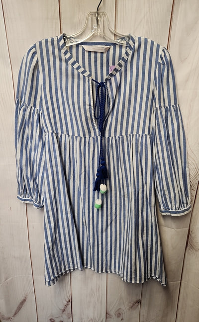 Zara Women's Size S White & Blue Dress