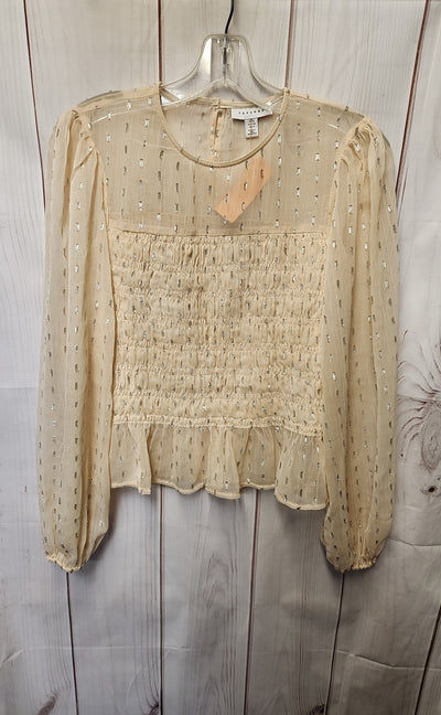 Topshop Women's Size 4 Peach Long Sleeve Top