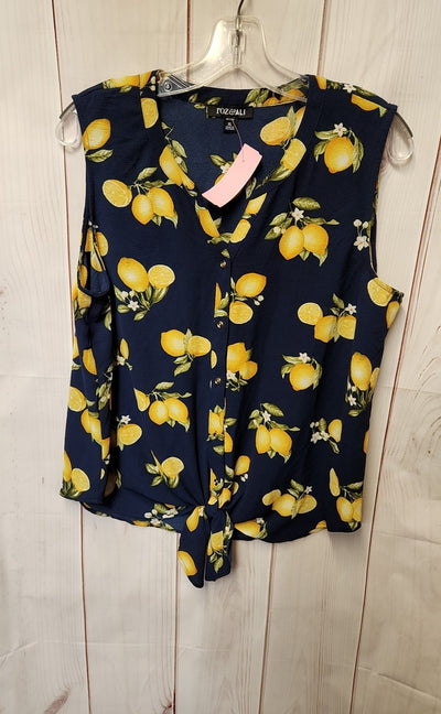 Roz & Ali Women's Size XL Petite Navy Sleeveless Top