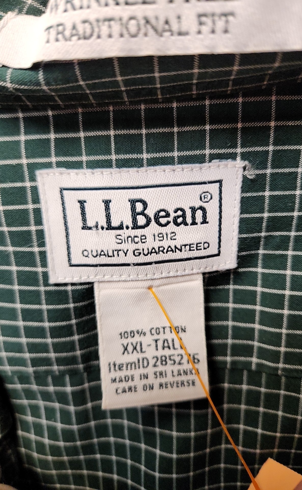 LL Bean Men's Size XXL Tall Green Shirt