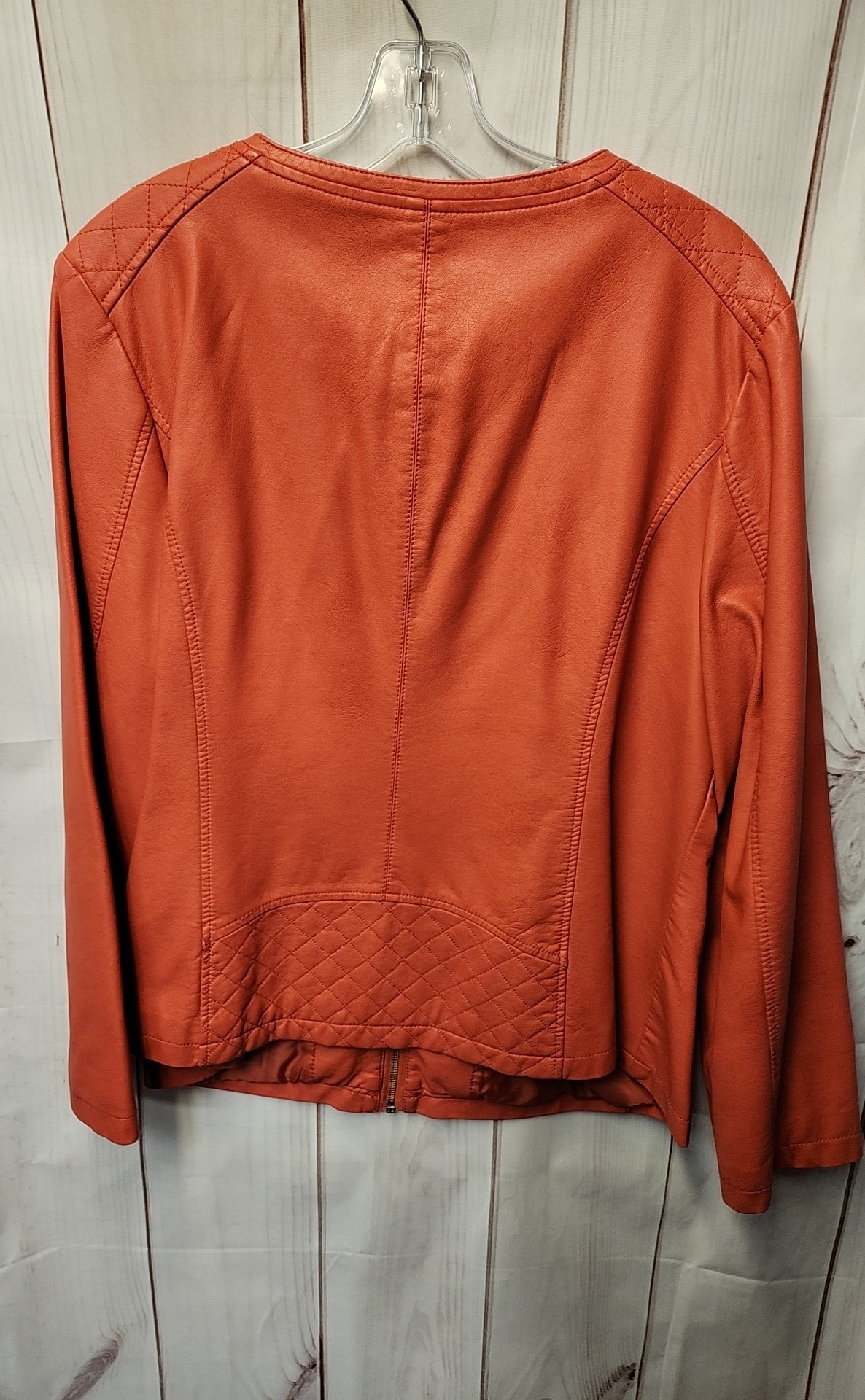 Alfani Women's Size 2X Coral Faux Leather Jacket