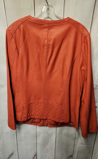 Alfani Women's Size 2X Coral Faux Leather Jacket