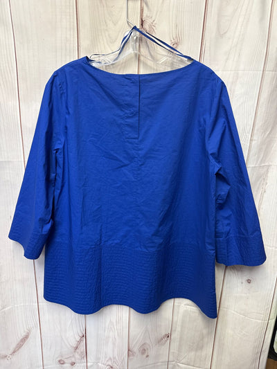 NWT Cos Women's Size 12 Blue 3/4 Sleeve Top