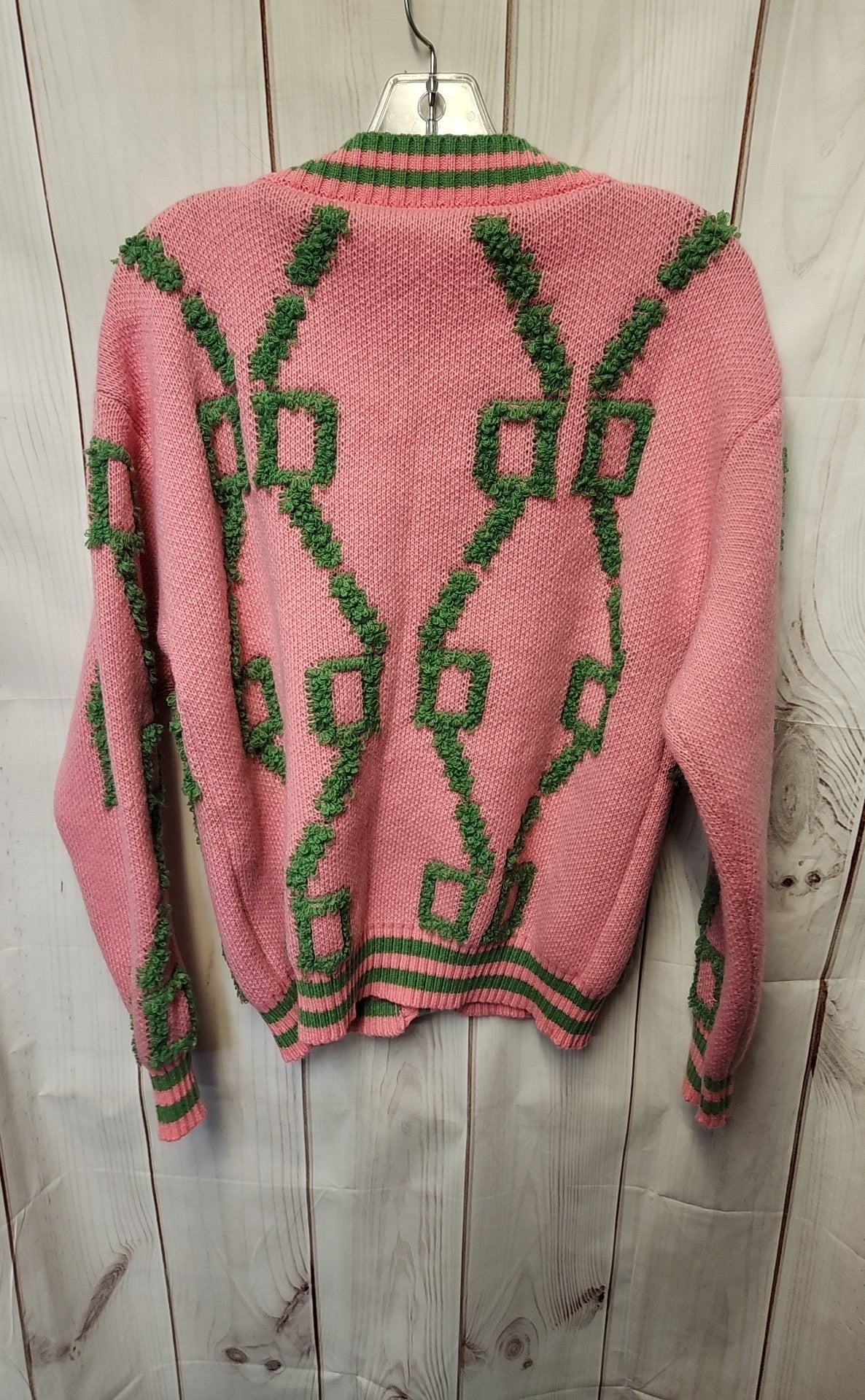 Women's Size M Pink & Green Cardigan