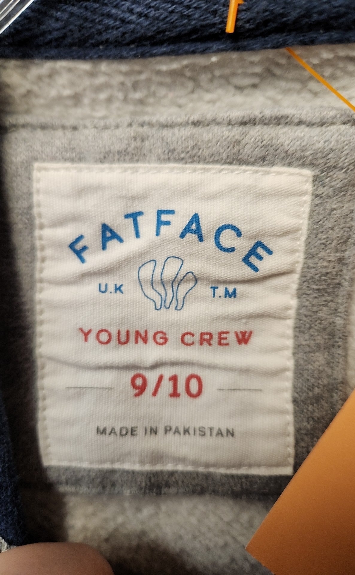 Fat Face Boy's Size 9/10 Gray Full Zip Hooded Sweatshirt