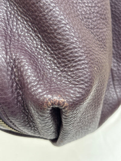 Pour la Victoire Purple Leather Hobo Shoulder Purse Bag AS IS - Wear