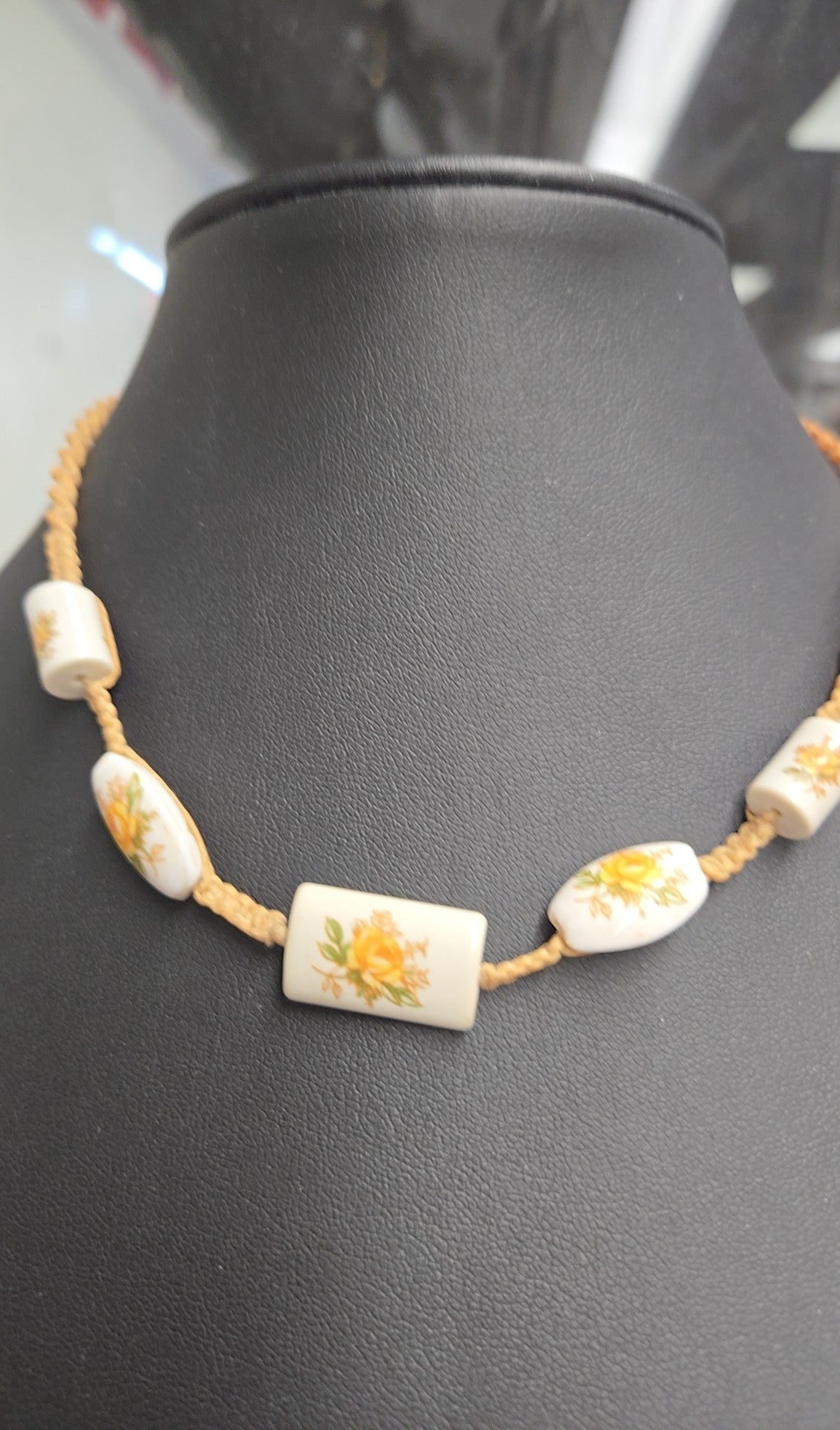 White Ceramic Beaded Necklace