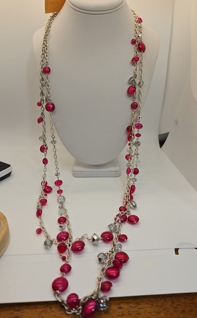 White House Black Market Pink Beaded Necklace