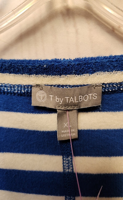 Talbots Women's Size XL White & Black Short Sleeve Top
