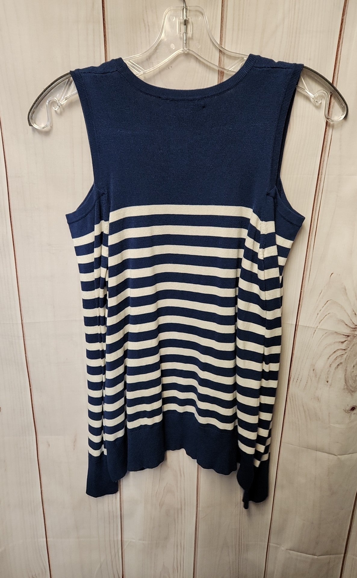 Jamison Women's Size S Blue & White Cold Shoulder Top