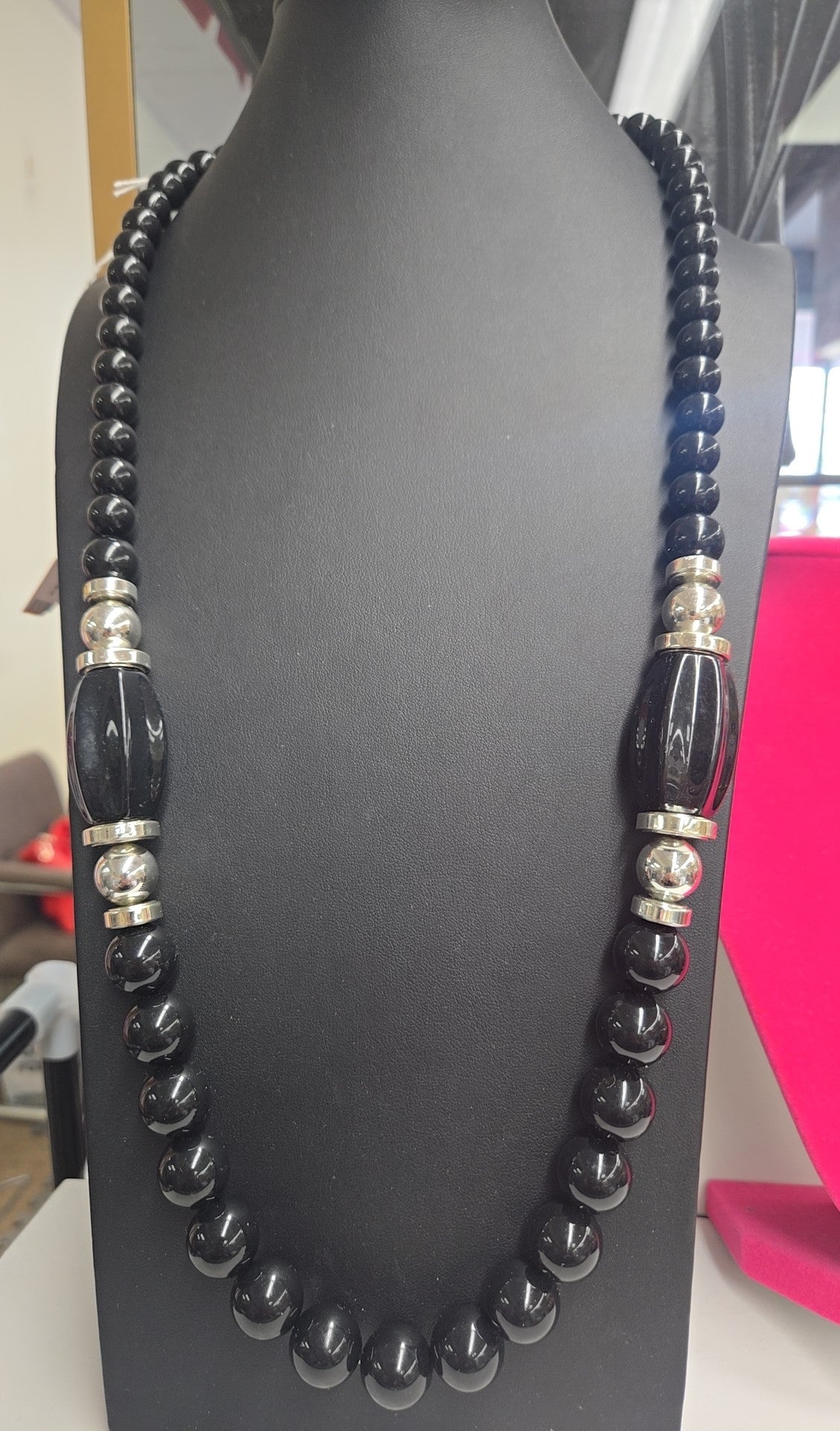 Black Beaded Necklace