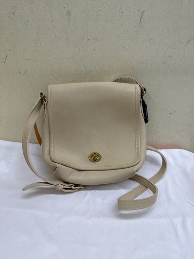 VTG Coach 9076 Companion Flap Tan Leather Crossbody Purse Bag
