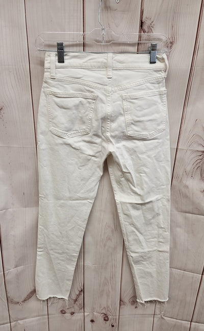 Gap Women's Size 24 (00) Girlfriend Mid Rise White Jeans