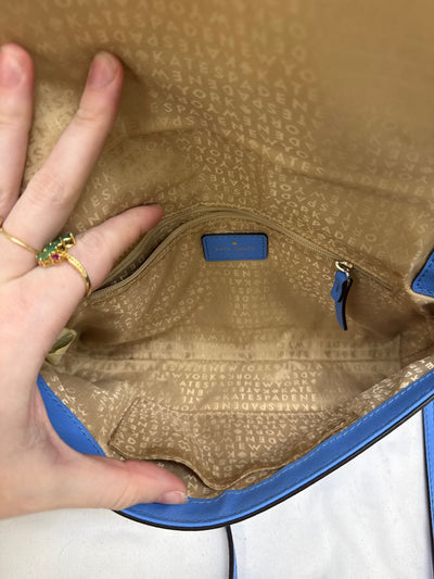 Kate Spade Blue Leather Crossbody Purse Bag