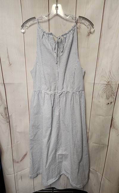 J Crew Women's Size 14 White & Blue Dress