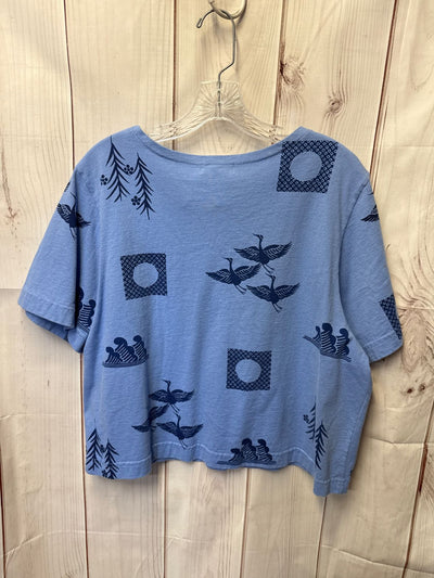 M. Mac Women's Size M Blue Short Sleeve Top