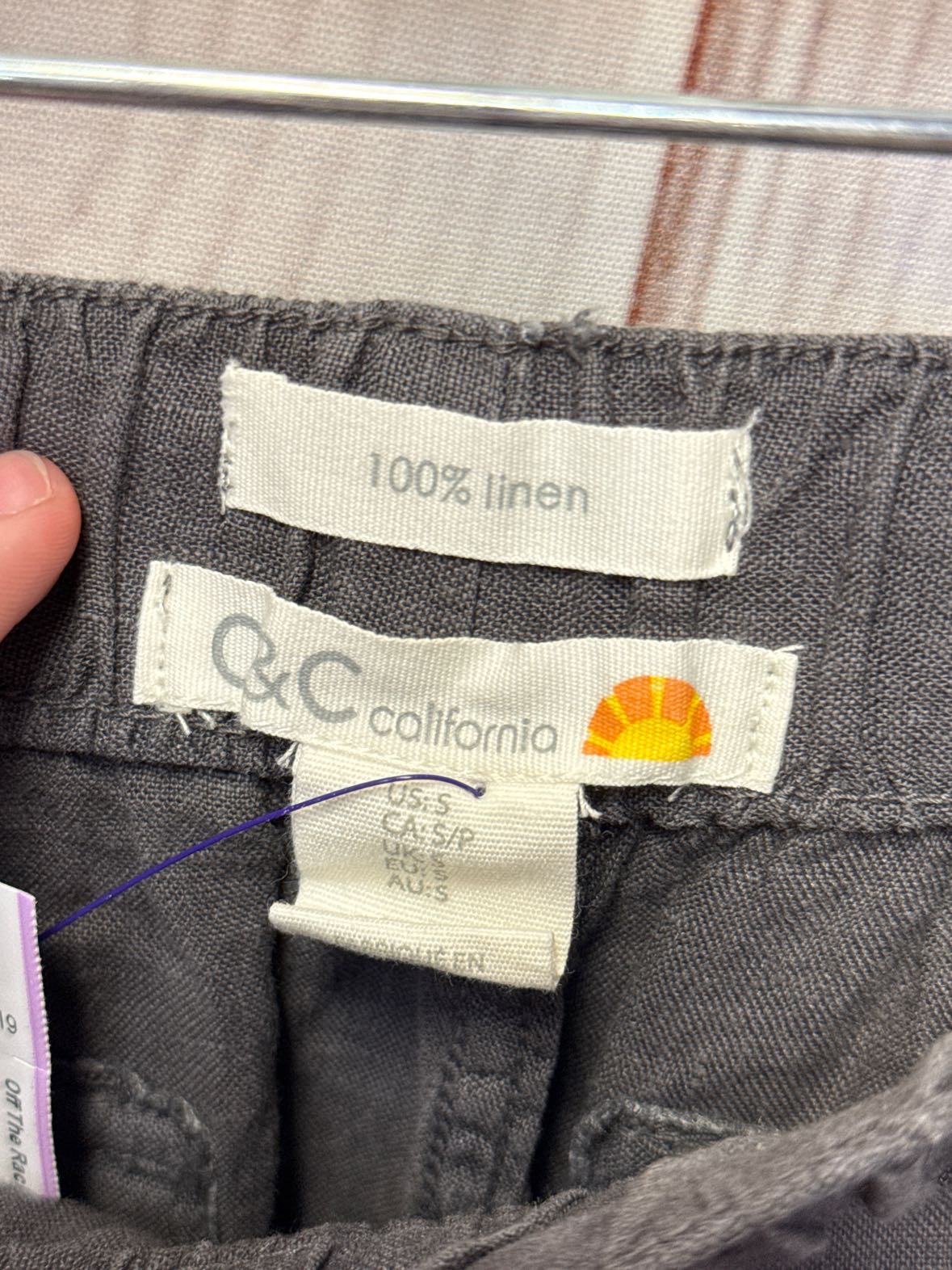 C&C California Women's Size S Gray Linen Pants