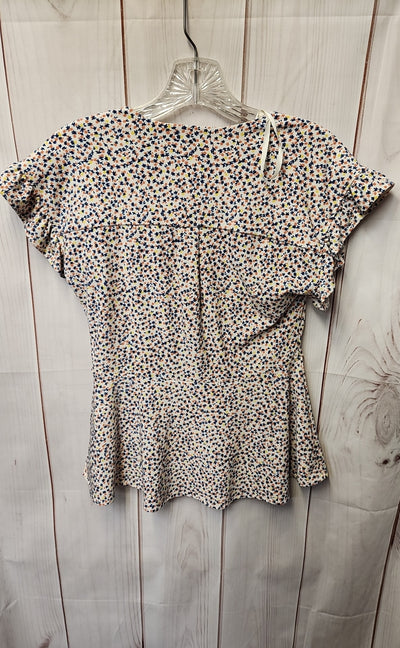 Monteau Women's Size M Pink Floral Short Sleeve Top