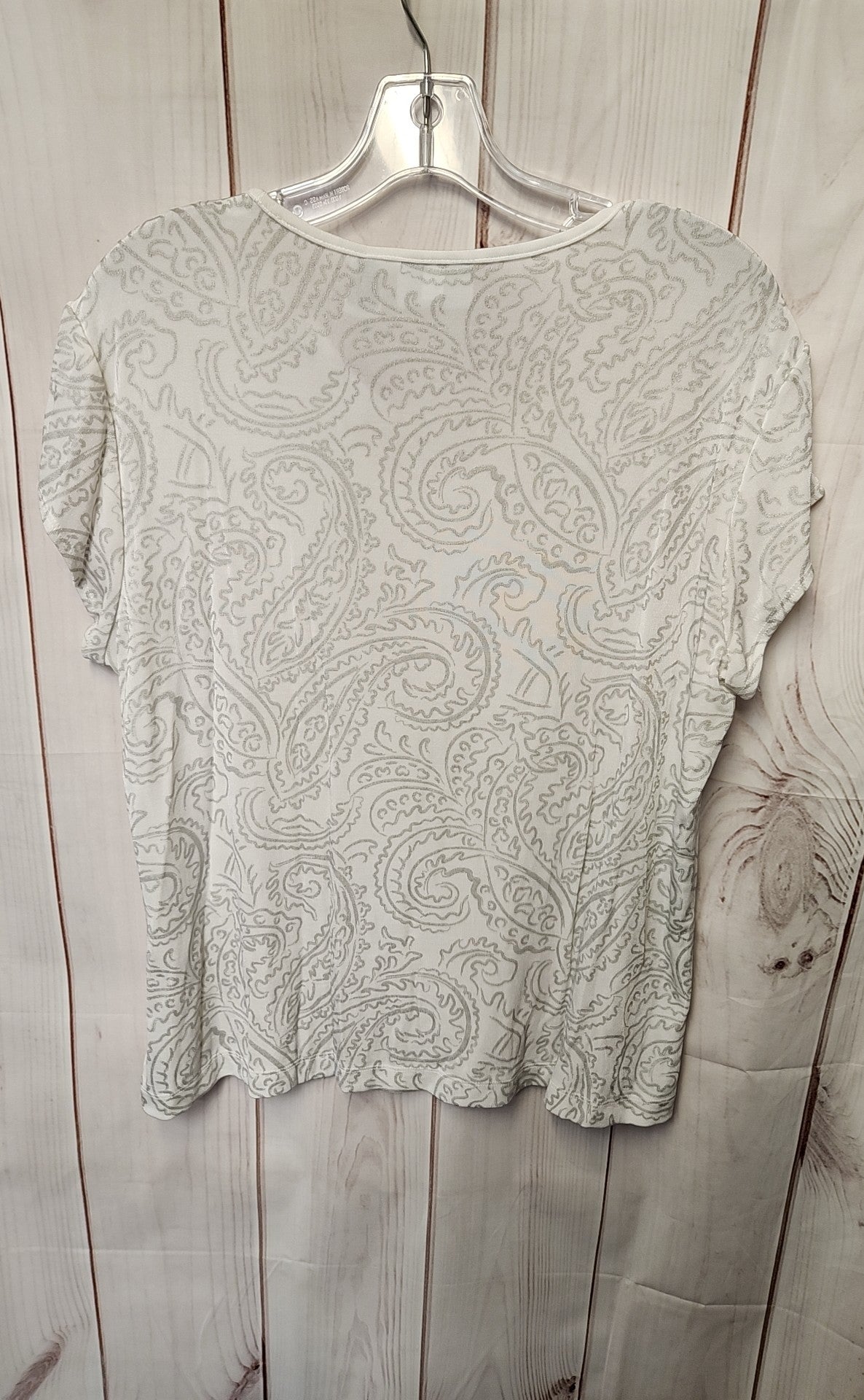 Chico's Women's Size 3 = US XL White Short Sleeve Top