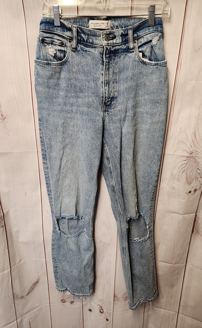 Abercrombie & Fitch Women's Size 27 (3-4) Blue Jeans The '90s Straight