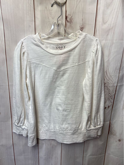 Loft Women's Size L White Long Sleeve Top