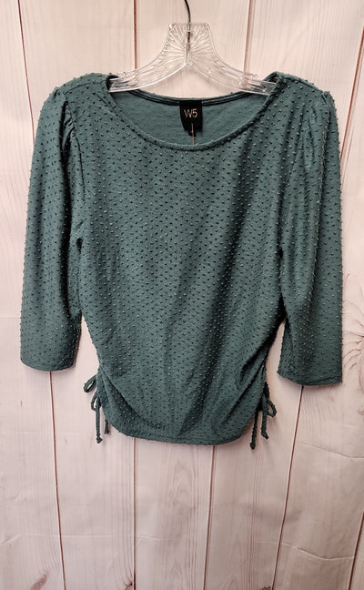 W5 Women's Size M Green 3/4 Sleeve Top