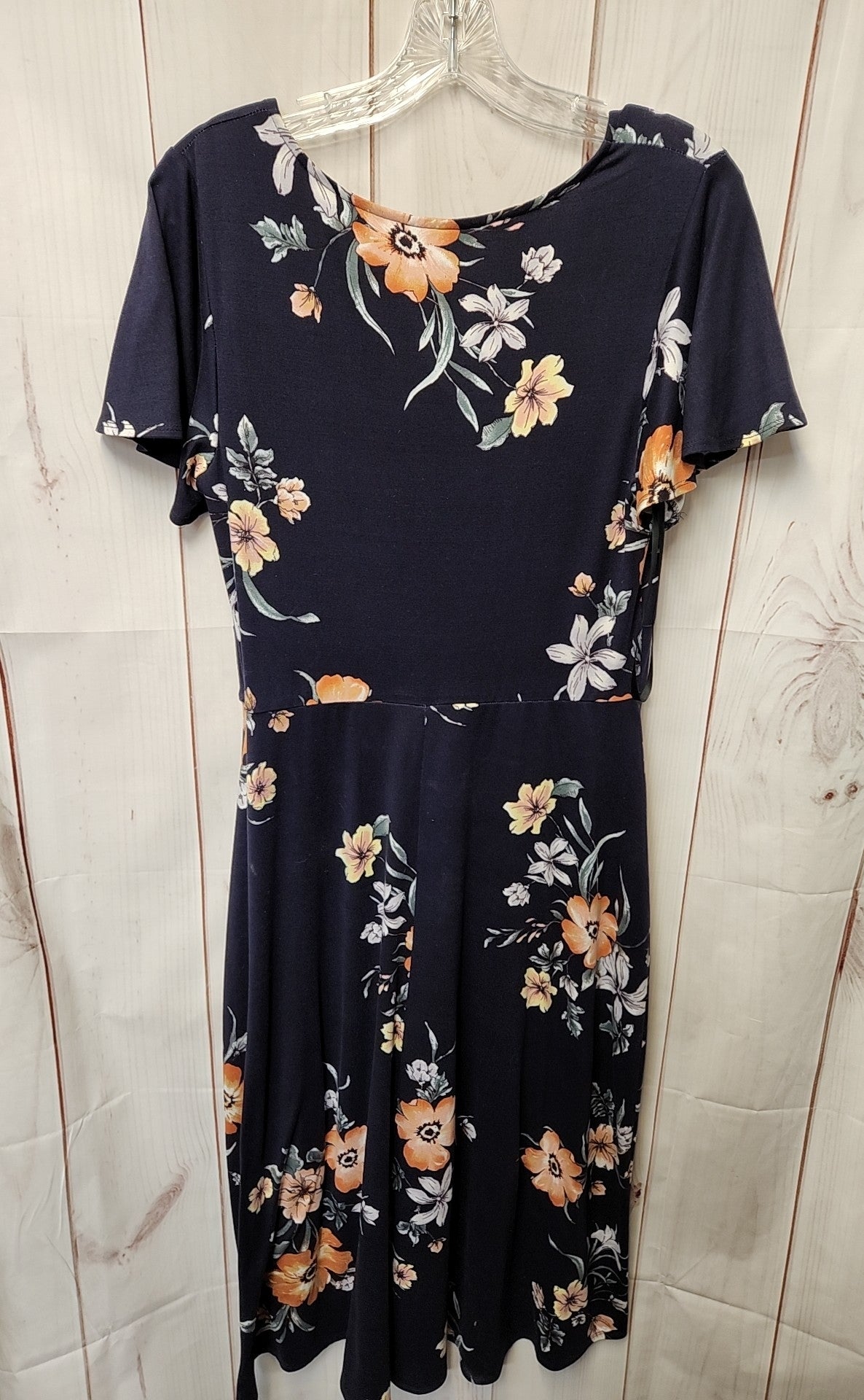 Fortune & Ivy Women's Size L Navy Floral Dress
