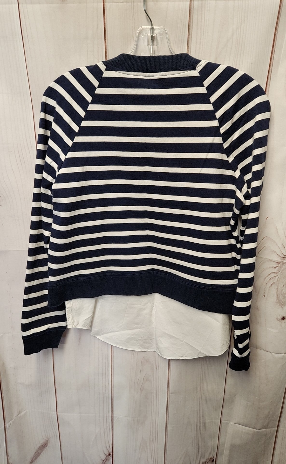 Derek Lam 10 Crosby Women's Size 6 White & Blue Long Sleeve Top