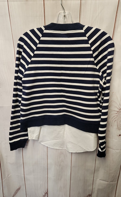 Derek Lam 10 Crosby Women's Size 6 White & Blue Long Sleeve Top