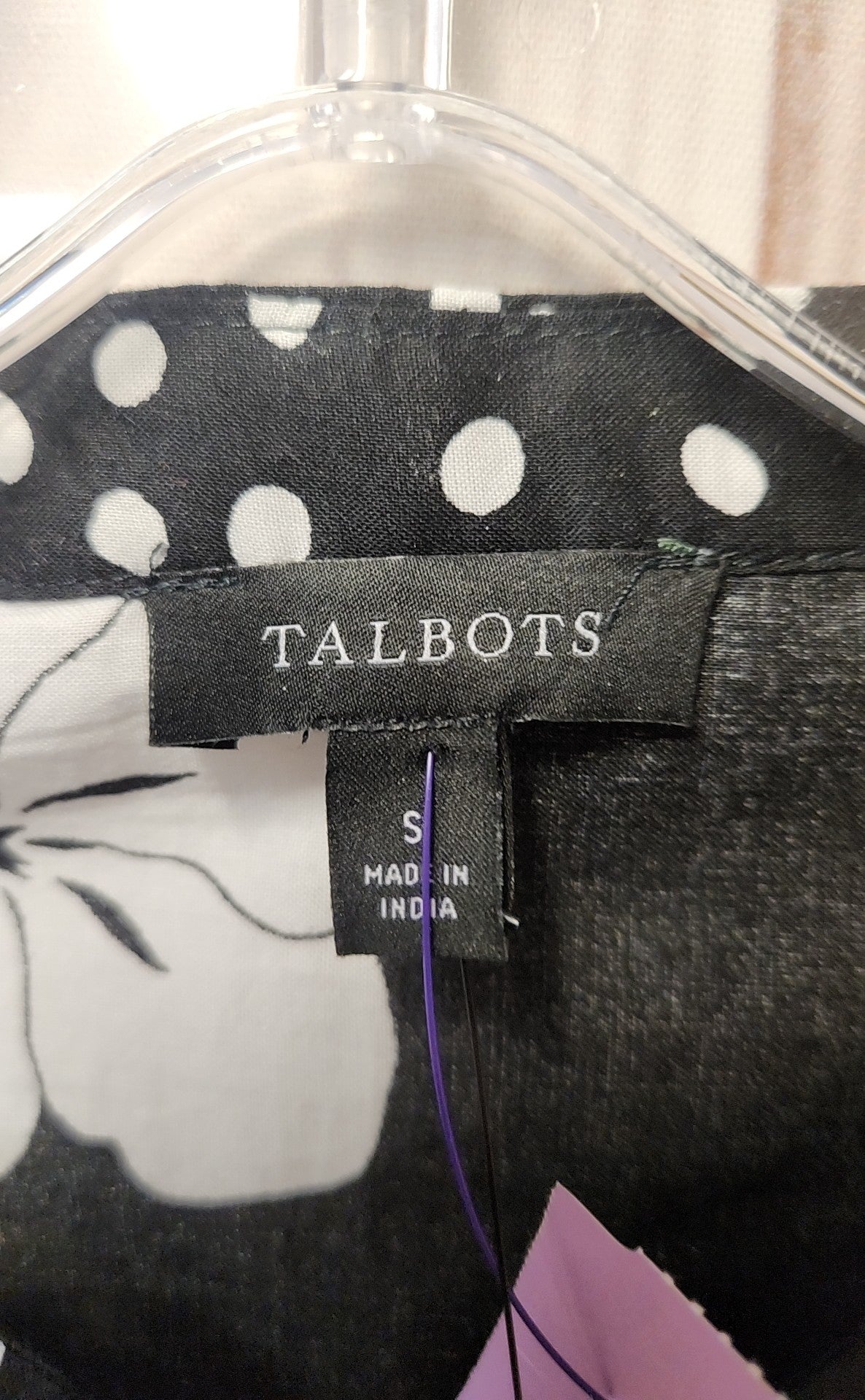 NWT Talbots Women's Size S Black Floral Sleeveless Top