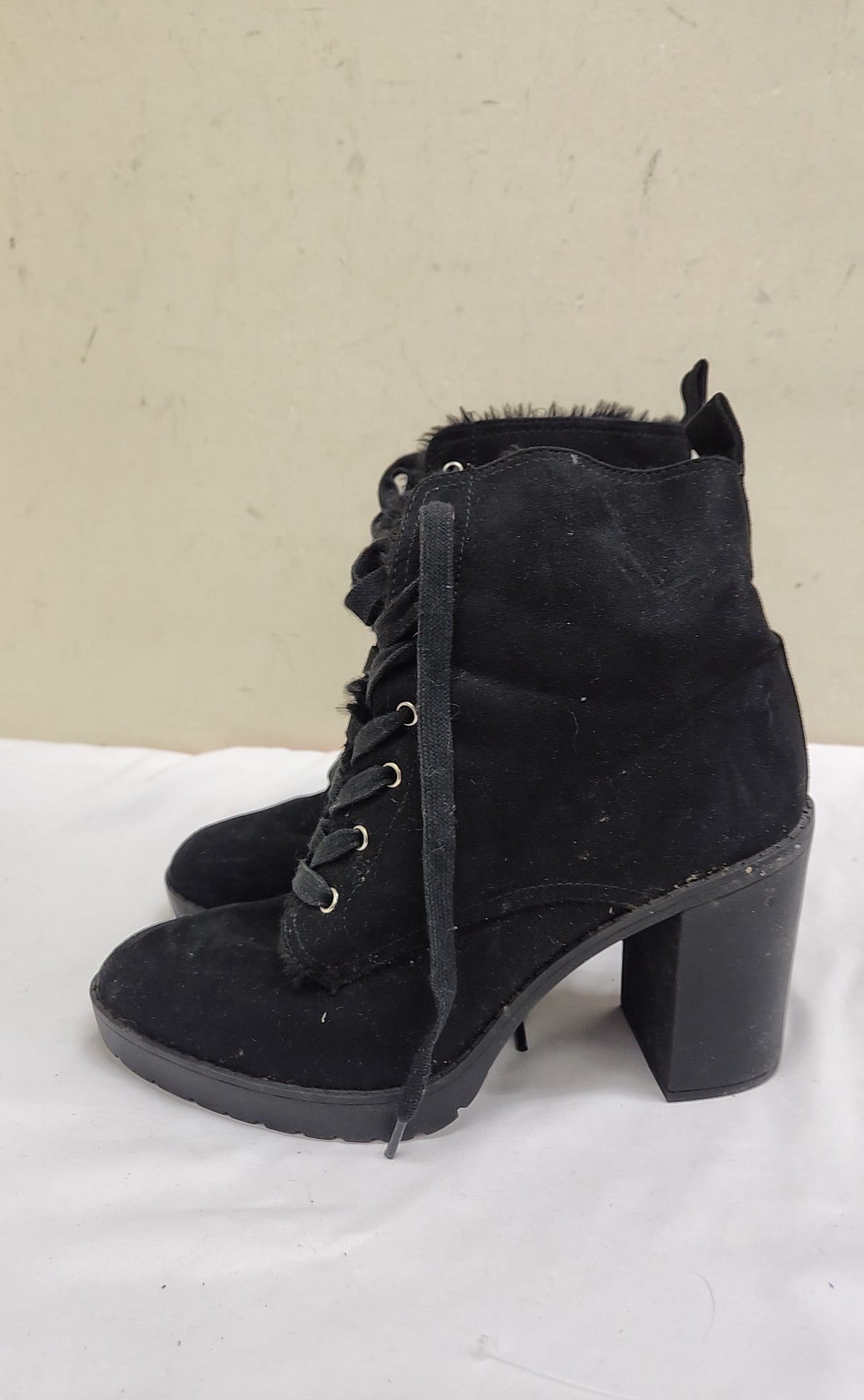 Women's Size 38 = 7-1/2 Black Boots Shoes