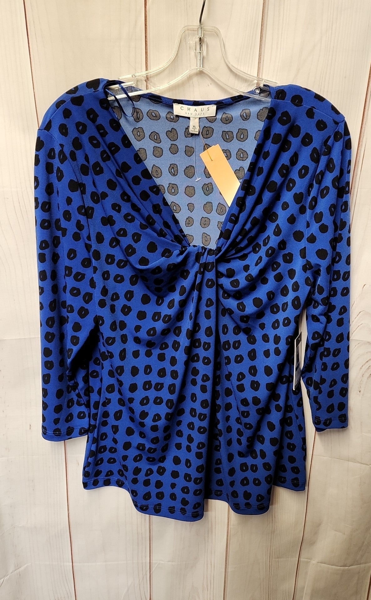 NWT Chaus Women's Size XL Blue 3/4 Sleeve Top